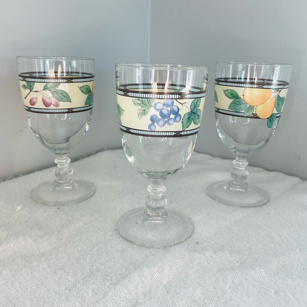 Set of 3 Mikasa Garden Harvest Goblets